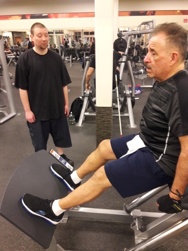 Sal is working out at LA Fitness